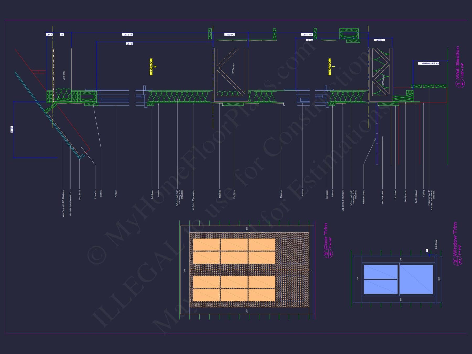 Modern Beach house Plan with CAD and Architectural Blueprints