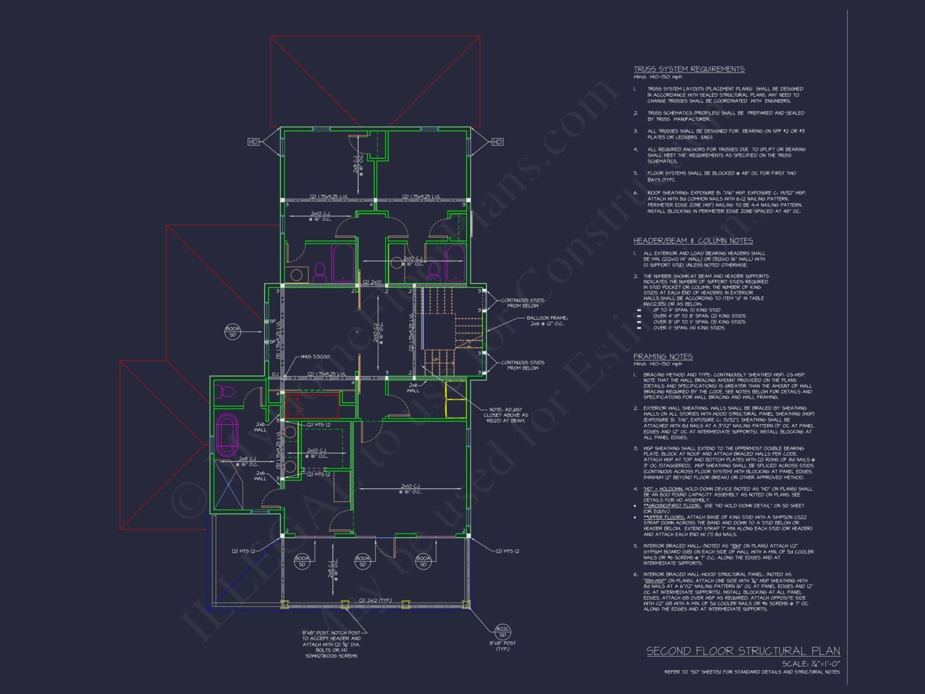 Modern Beach house Plan with CAD and Architectural Blueprints