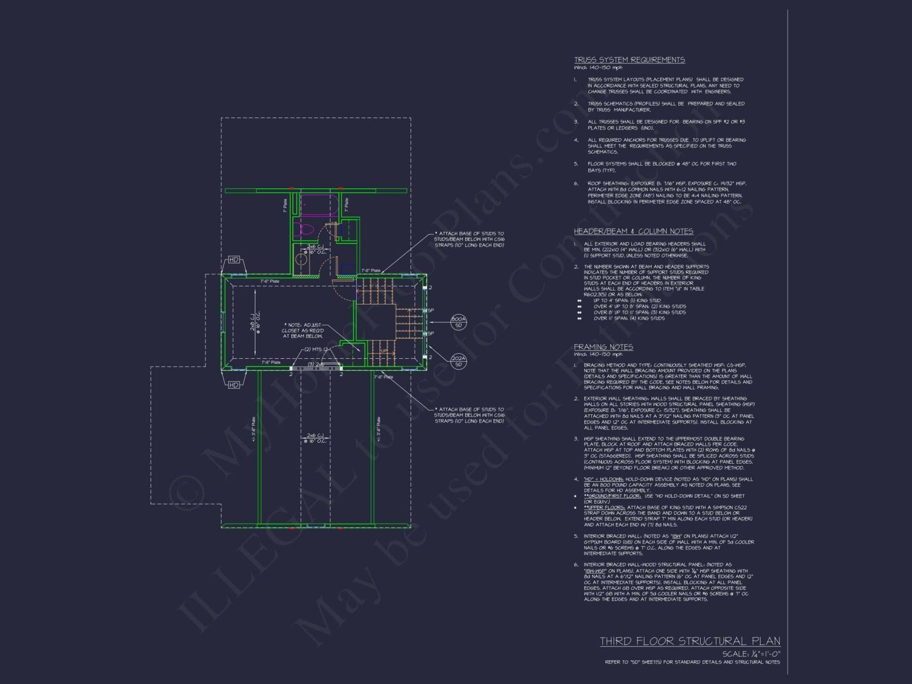 Modern Beach house Plan with CAD and Architectural Blueprints