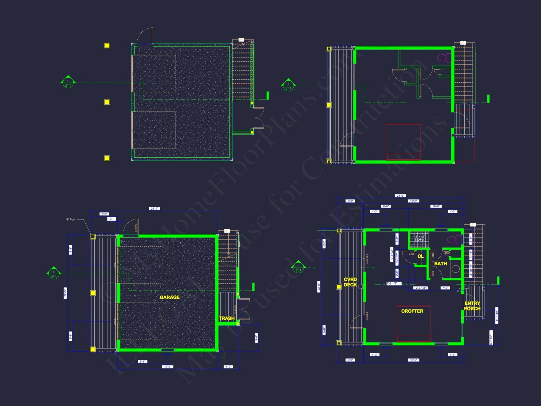 Modern Beach house Plan with CAD and Architectural Blueprints
