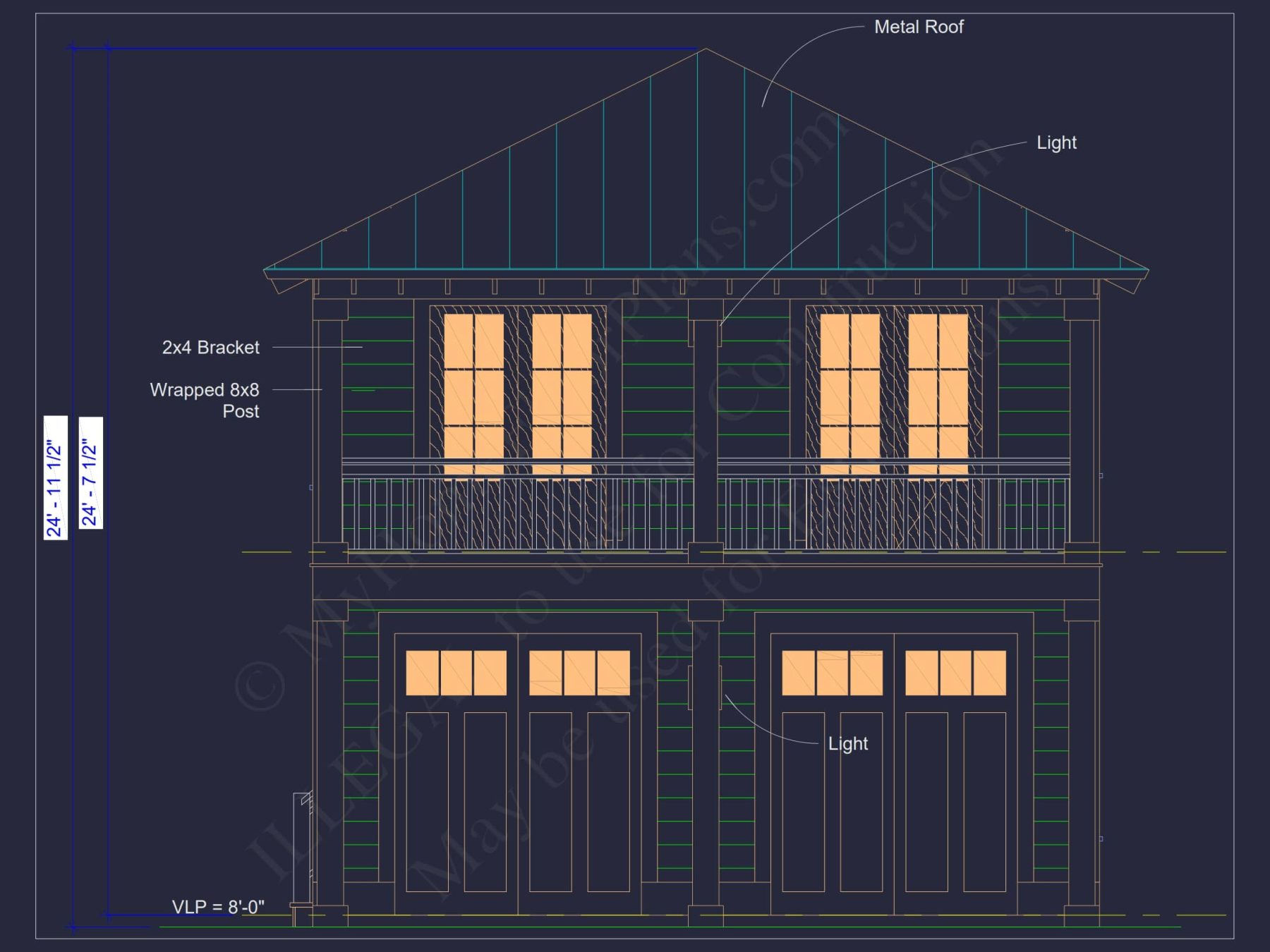 Modern Beach house Plan with CAD and Architectural Blueprints