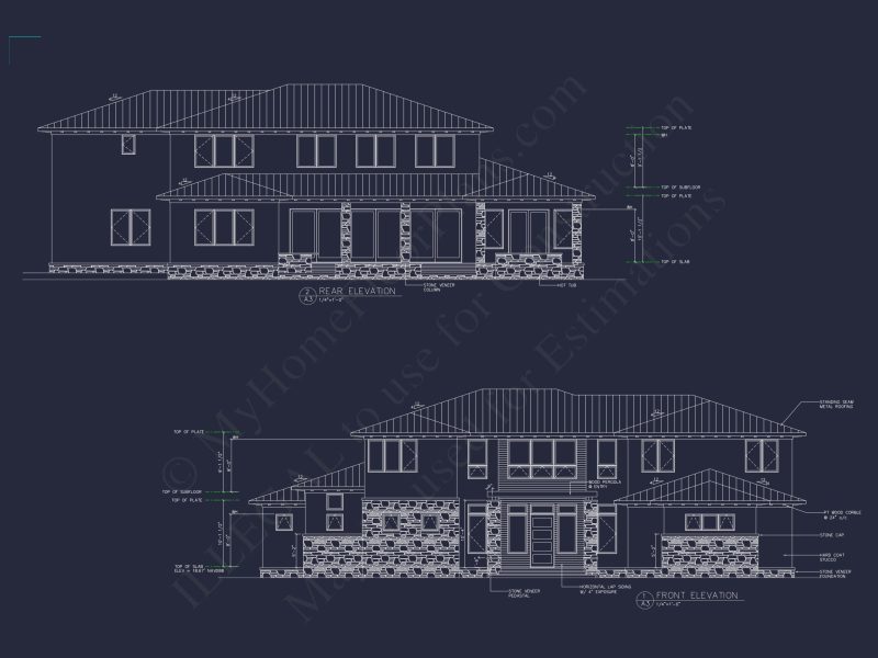 Modern Beach house Plan with Detailed CAD Architecture Designs