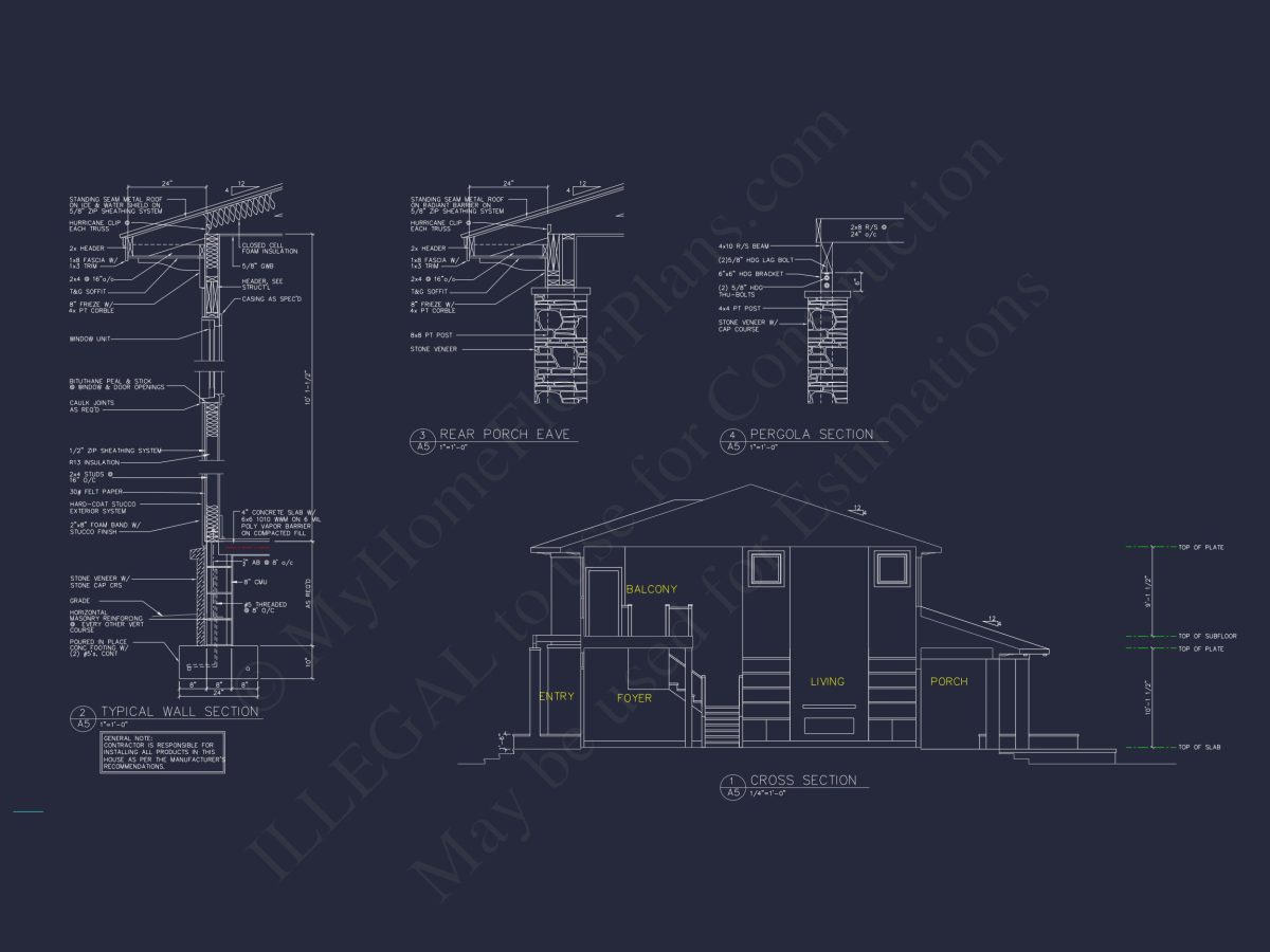 Modern Beach house Plan with Detailed CAD Architecture Designs