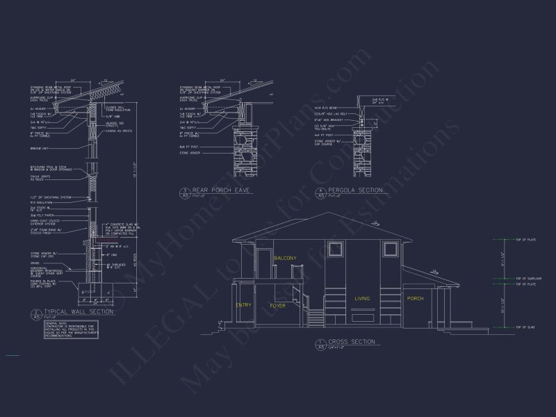 Modern Beach house Plan with Detailed CAD Architecture Designs