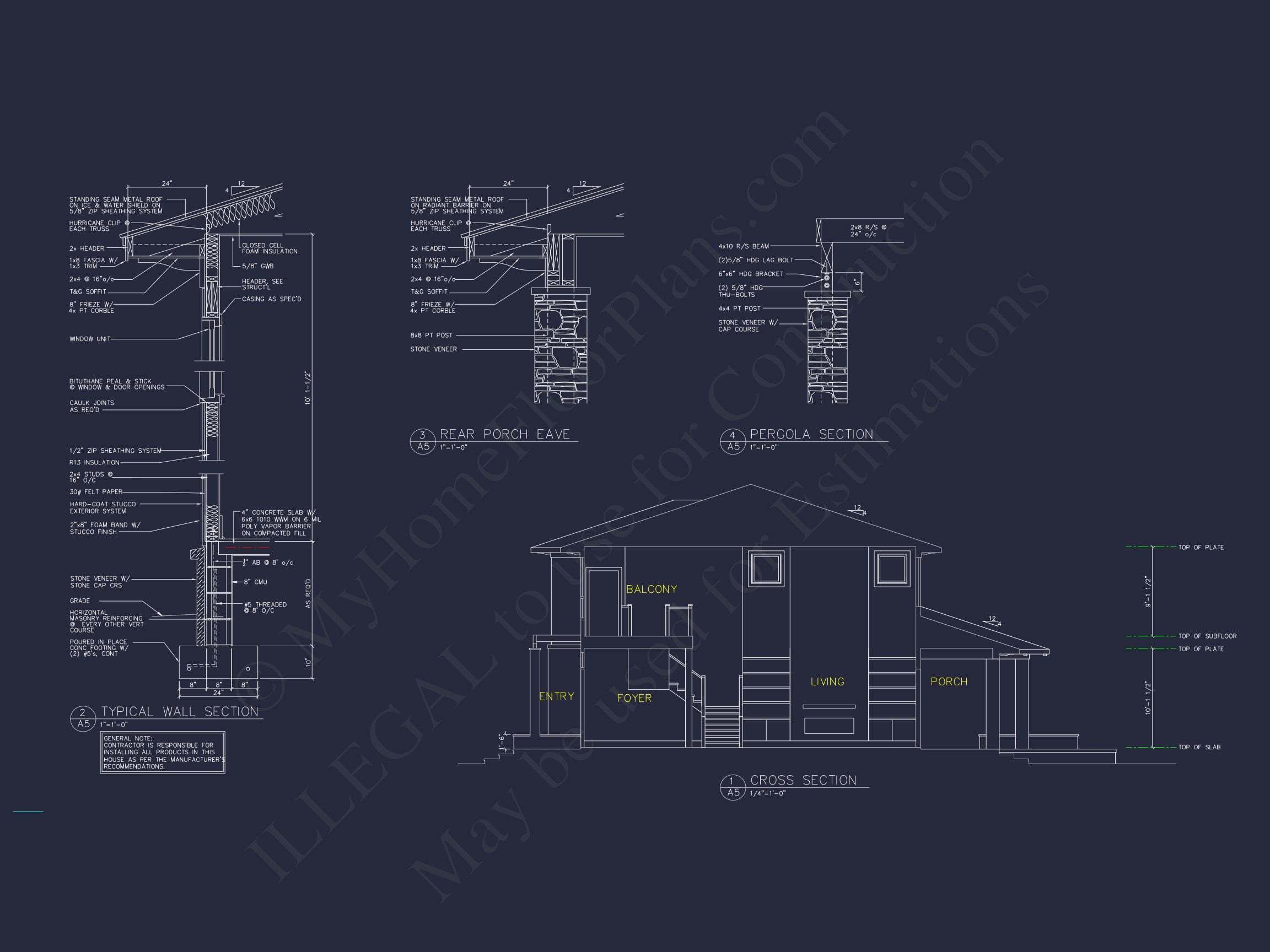 Modern Beach house Plan with Detailed CAD Architecture Designs