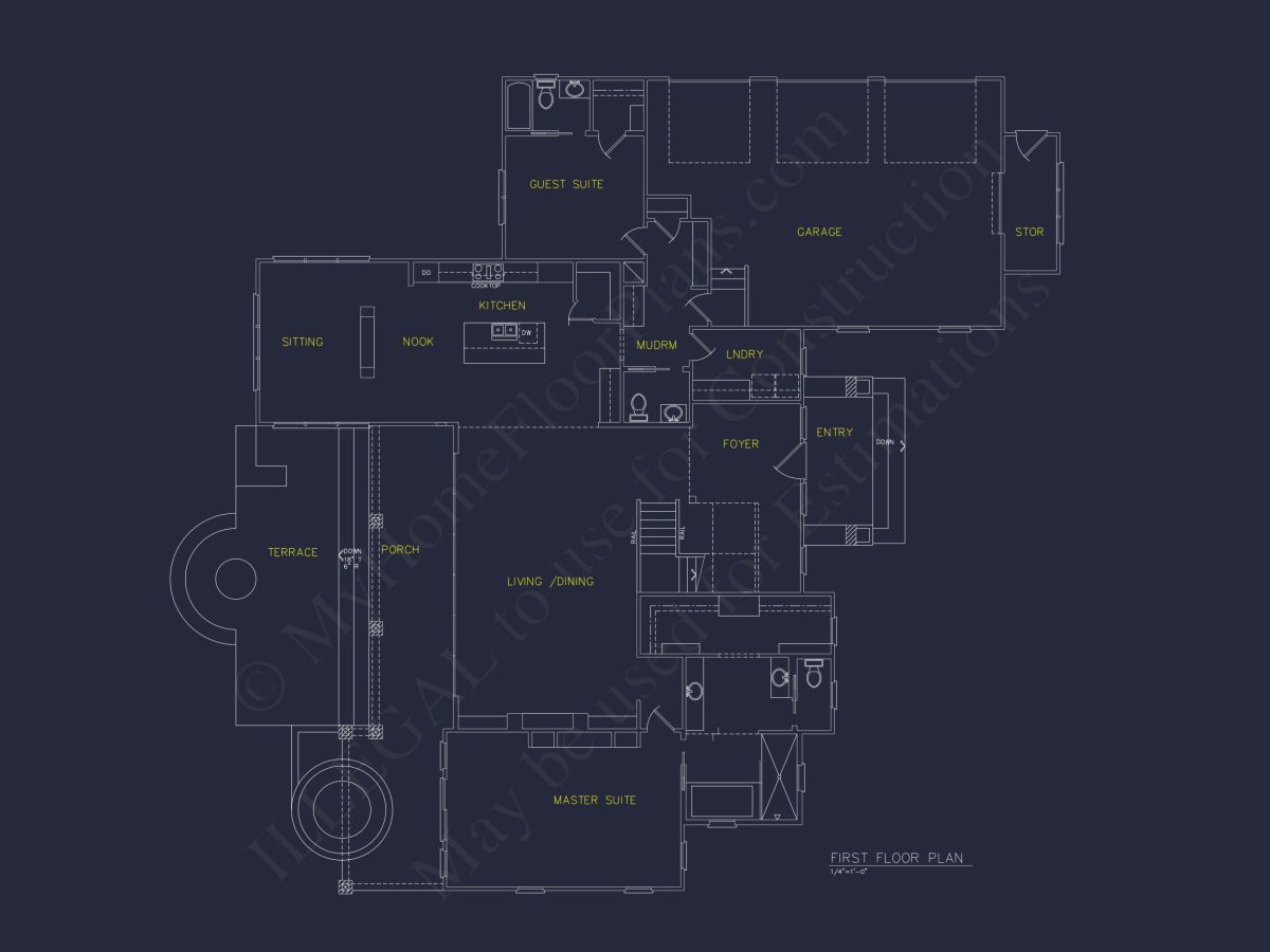 Modern Beach house Plan with Detailed CAD Architecture Designs