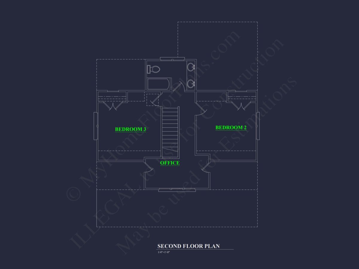 Modern Beach House CAD Blueprint with 2-Story Floor Plan