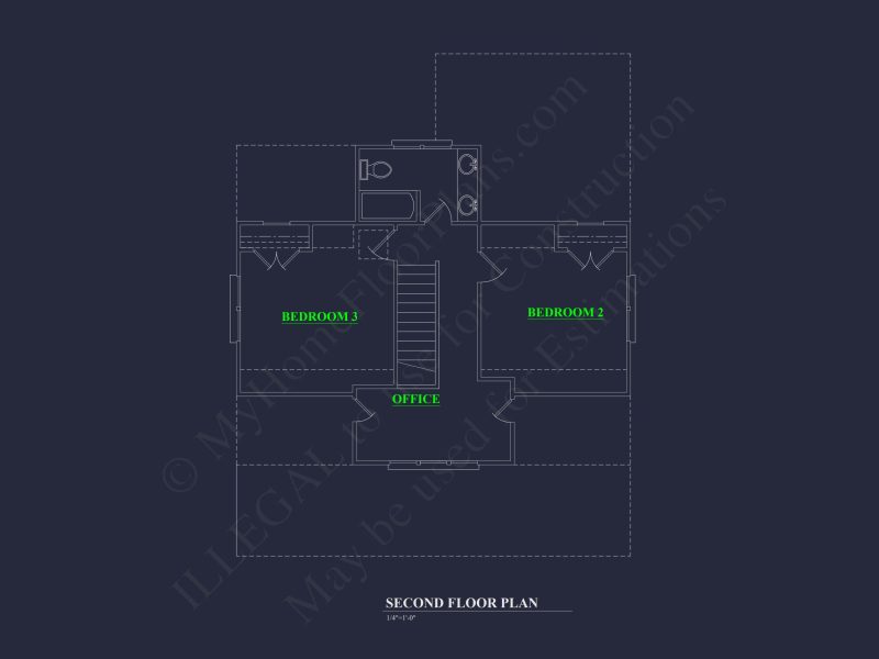 Modern Beach House CAD Blueprint with 2-Story Floor Plan