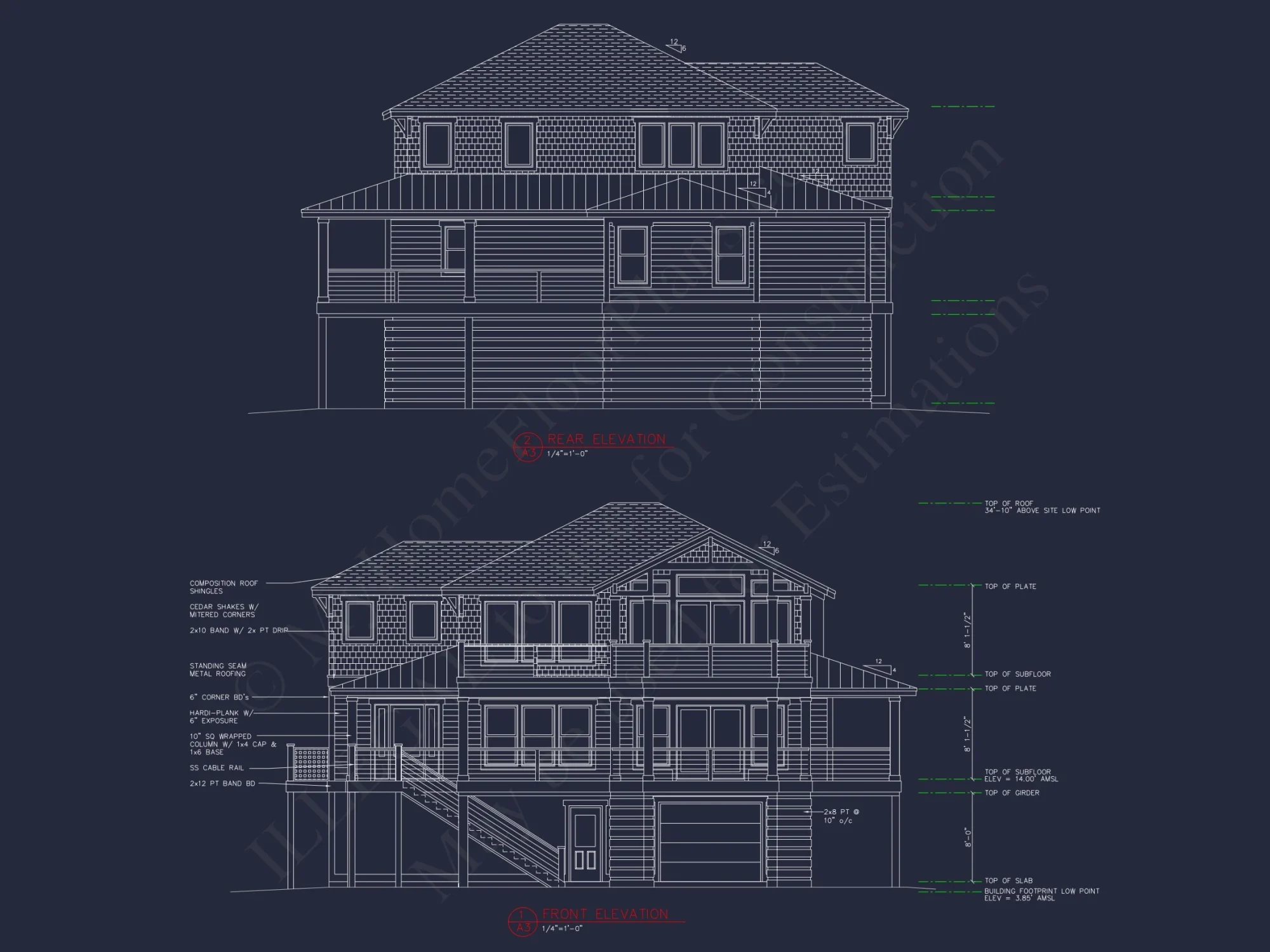 Modern Beach House Floor Plan with CAD Architecture Designs