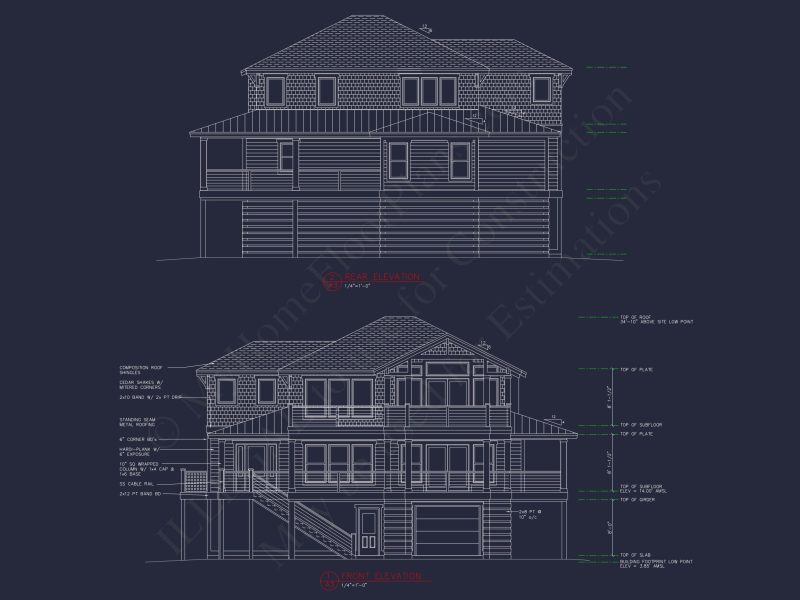 Modern Beach House Floor Plan with CAD Architecture Designs