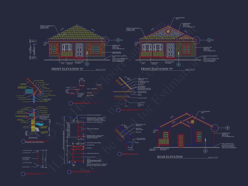Modern Bungalow house Plan with 4 Bedrooms and CAD Designs