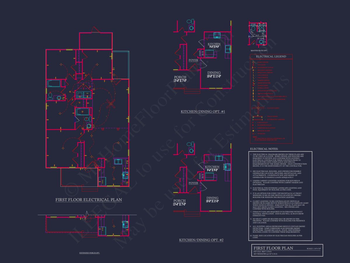 Modern Bungalow house Plan with 4 Bedrooms and CAD Designs