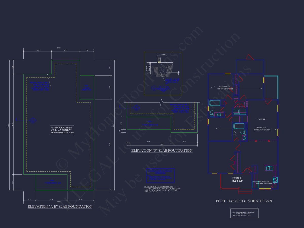 Modern Bungalow house Plan with 4 Bedrooms and CAD Designs