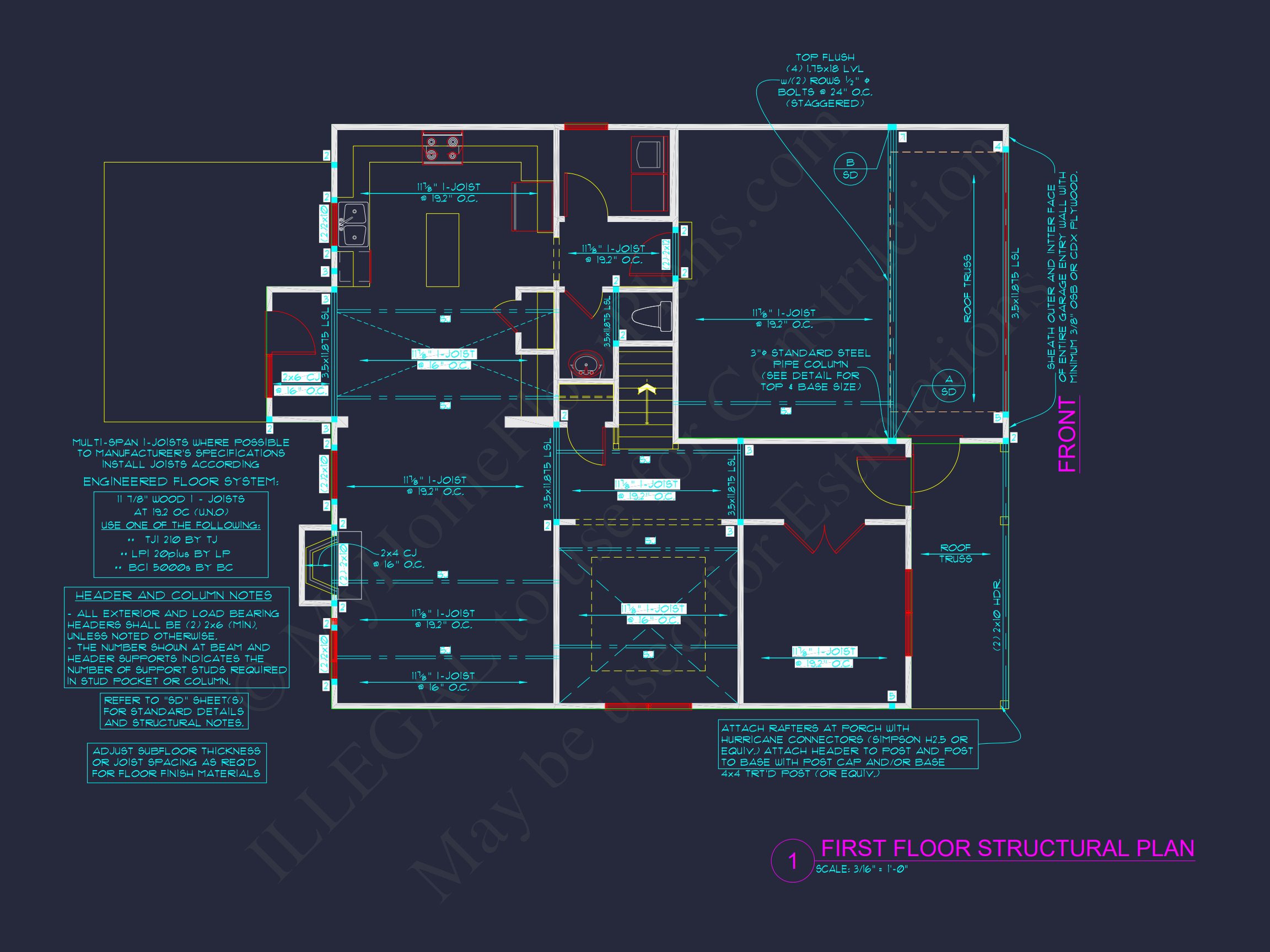 Modern CAD house Design Plan with 3 Bedrooms and 2.5 Bathrooms