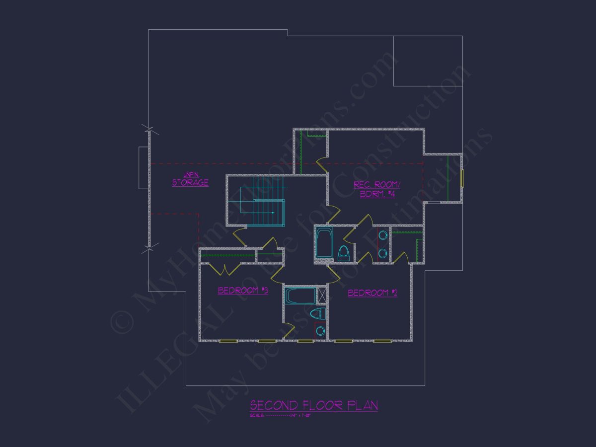 Modern CAD house Design with 4 Bedrooms & Floor Plan Details