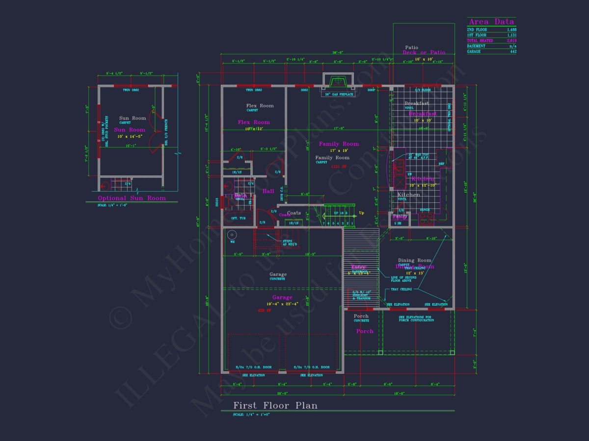 Modern CAD house Plan with 2-Story Design and Blueprint