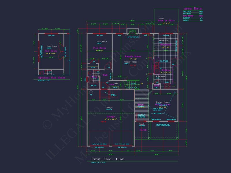 Modern CAD house Plan with 2-Story Design and Blueprint