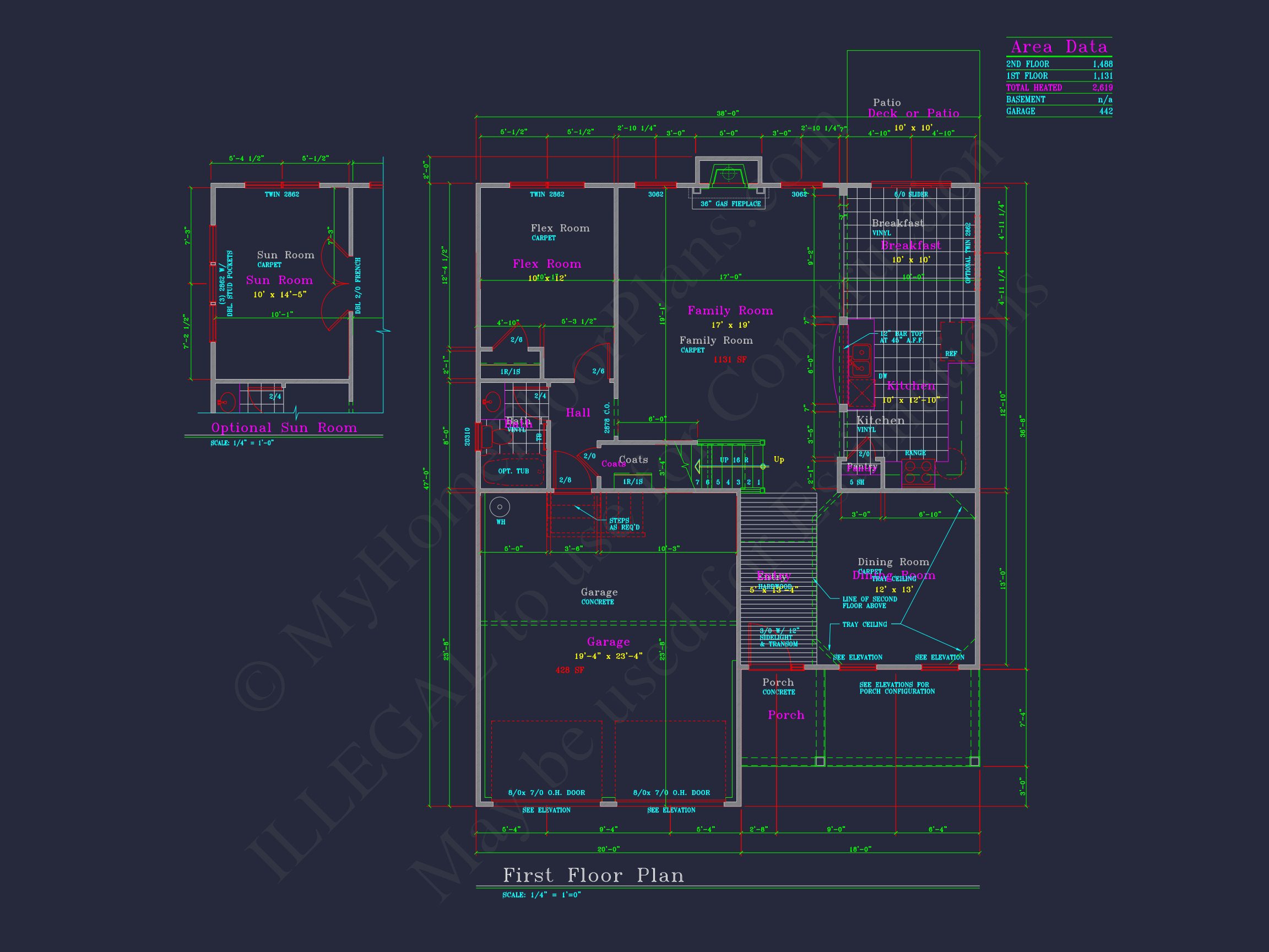 Modern CAD house Plan with 2-Story Design and Blueprint