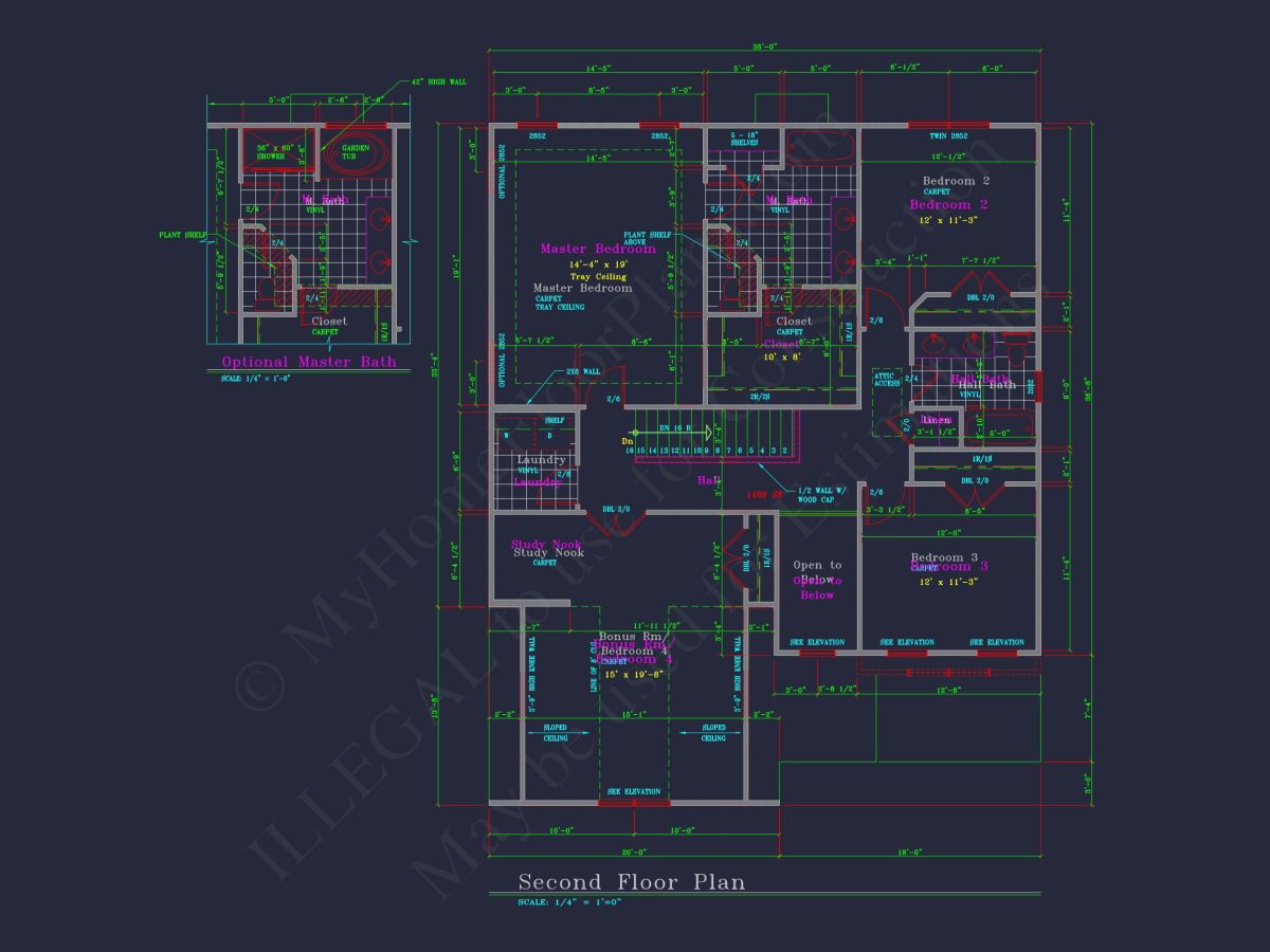 Modern CAD house Plan with 2-Story Design and Blueprint
