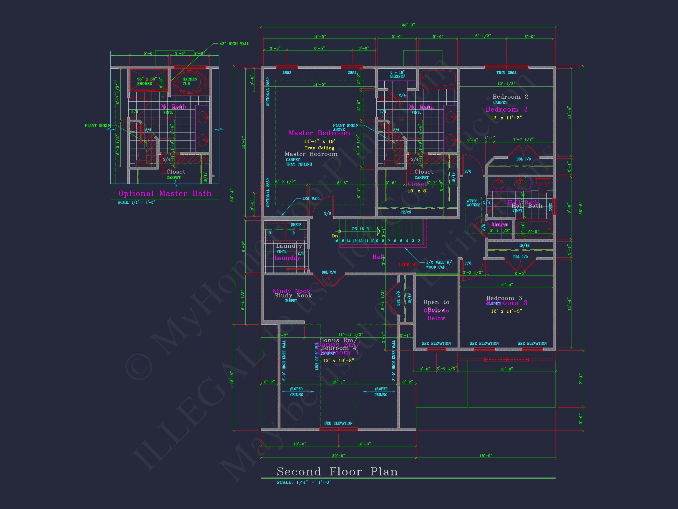 Modern CAD house Plan with 2-Story Design and Blueprint