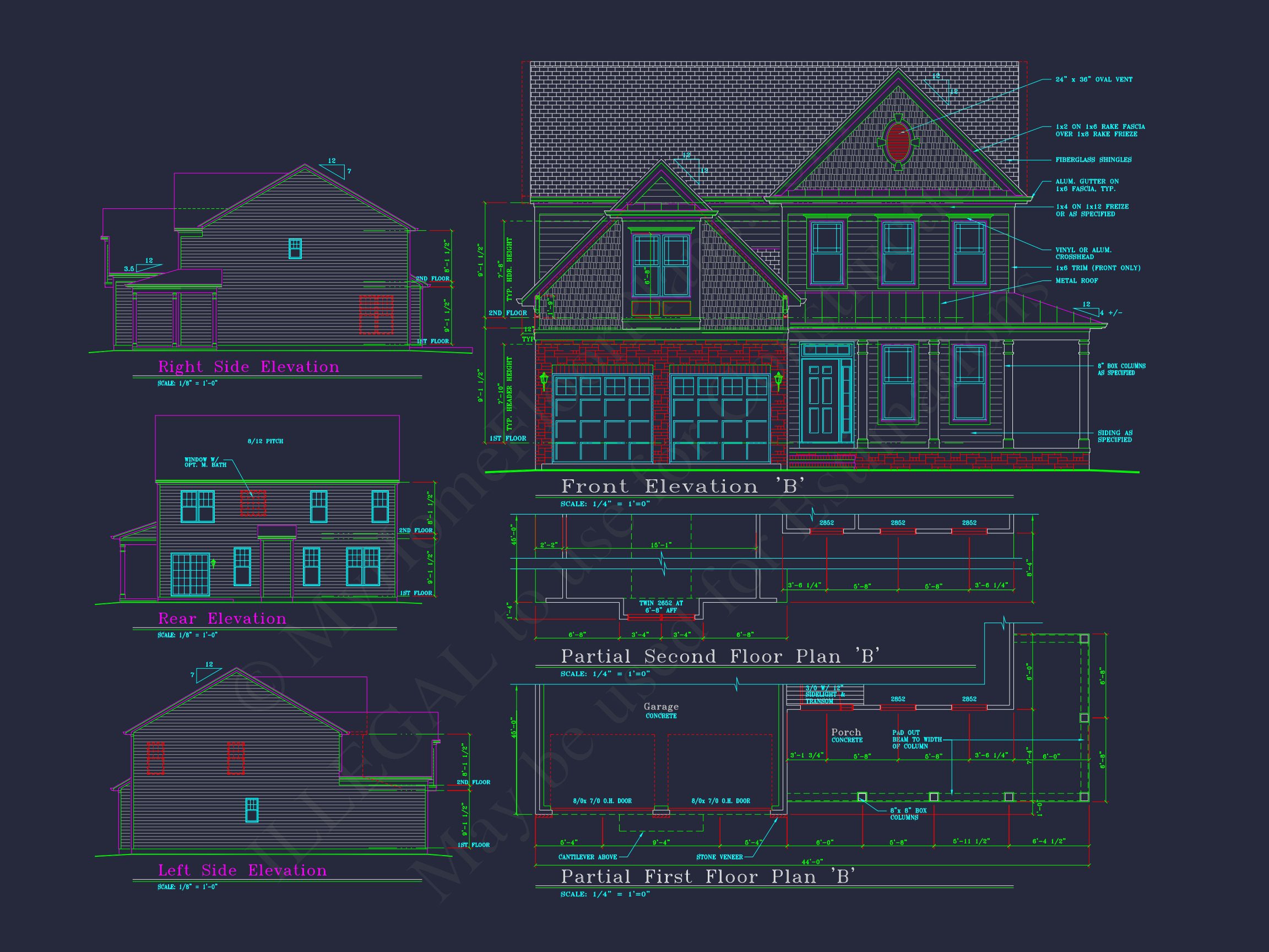 Modern CAD house Plan with 2-Story Design and Blueprint