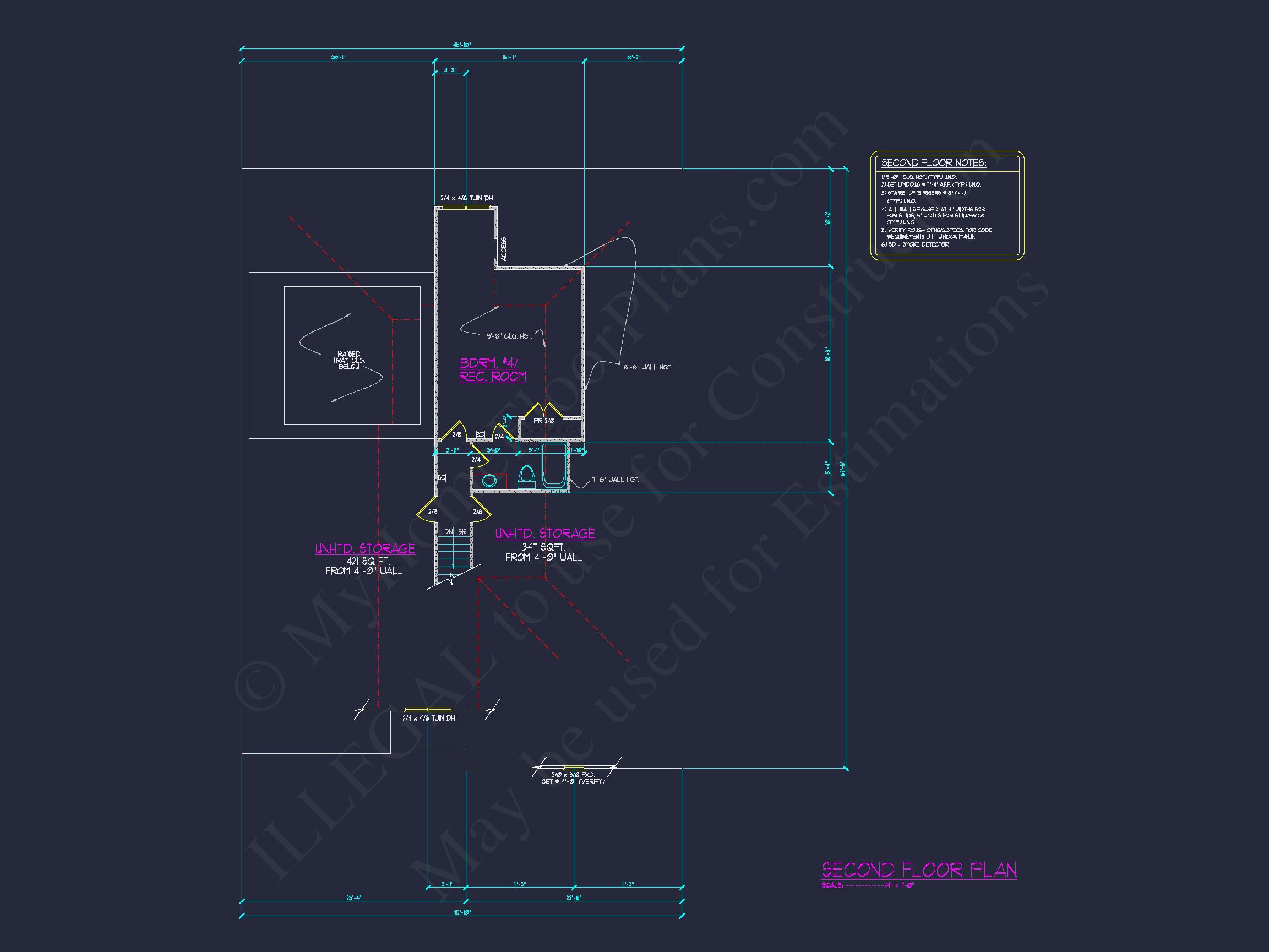 Modern CAD Home Plan with Basement & Outdoor Porches