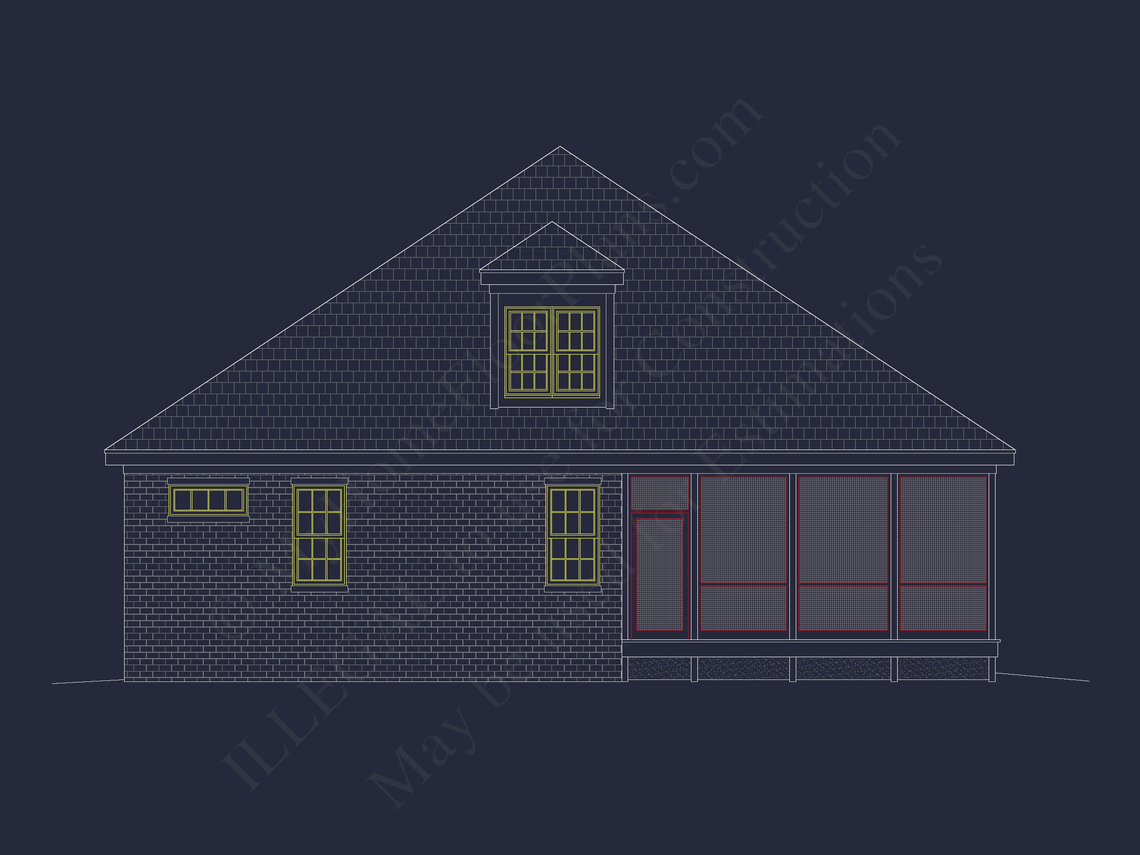 Modern CAD Home Plan with Basement & Outdoor Porches