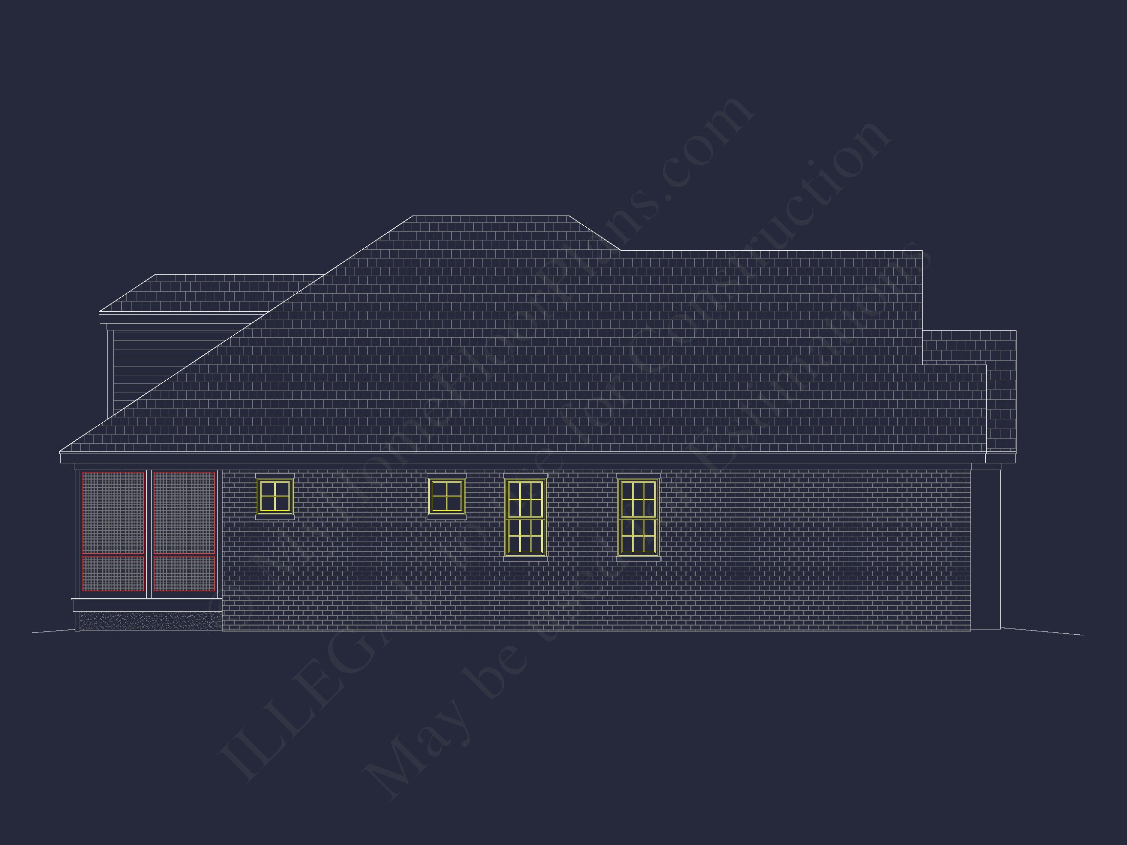 Modern CAD Home Plan with Basement & Outdoor Porches