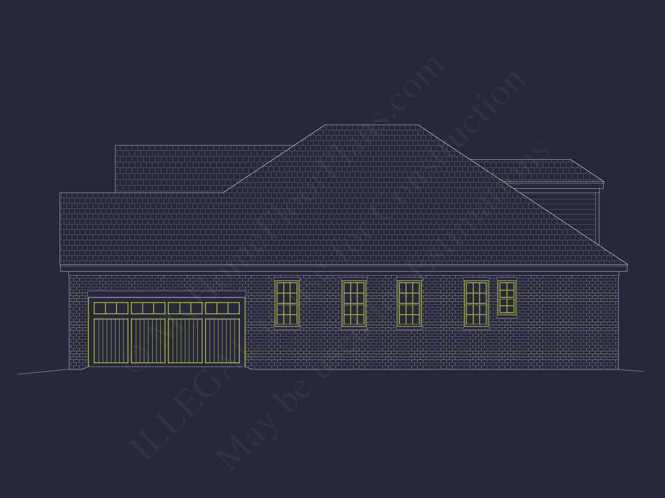 Modern CAD Home Plan with Basement & Outdoor Porches