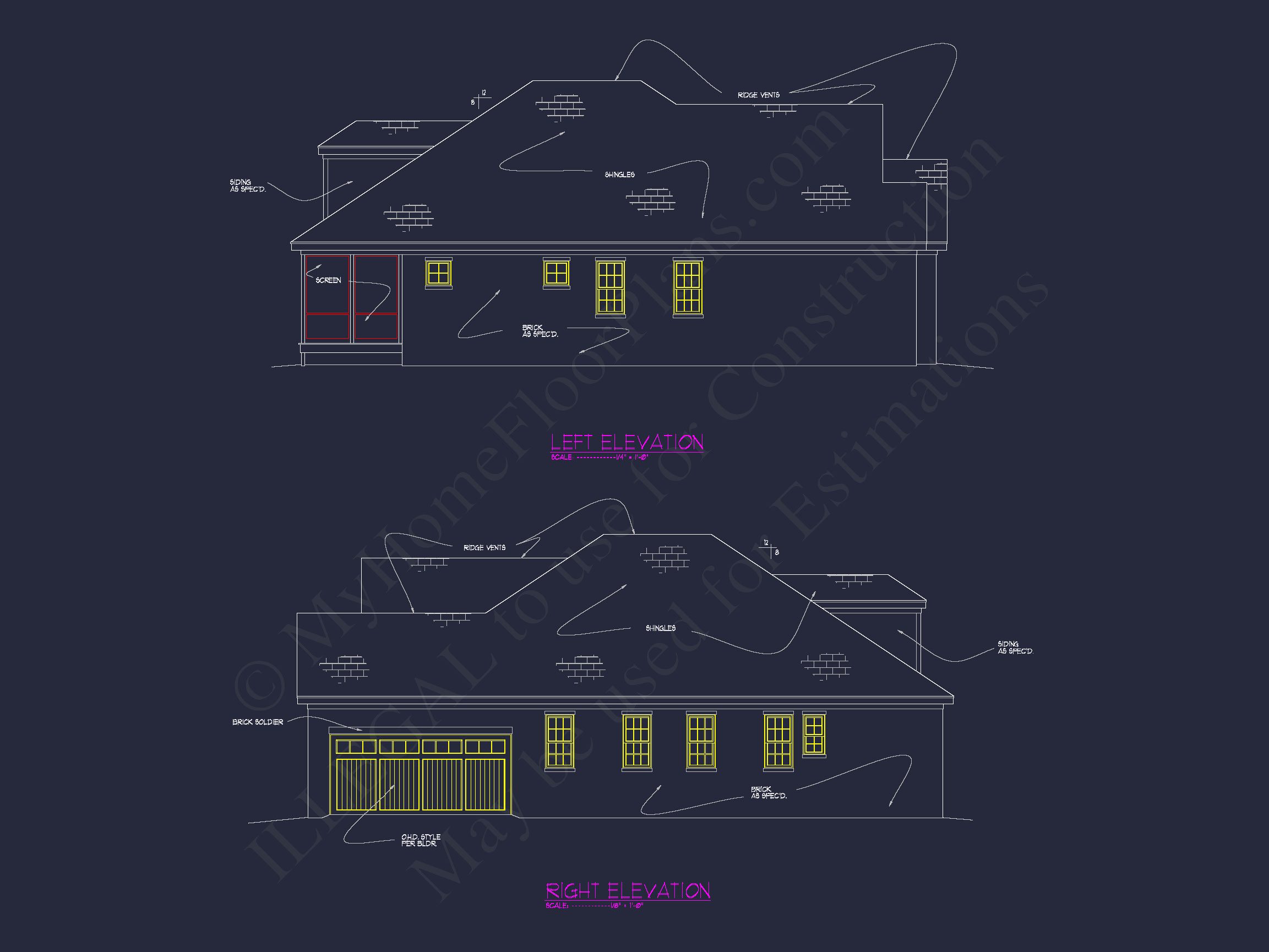 Modern CAD Home Plan with Basement & Outdoor Porches