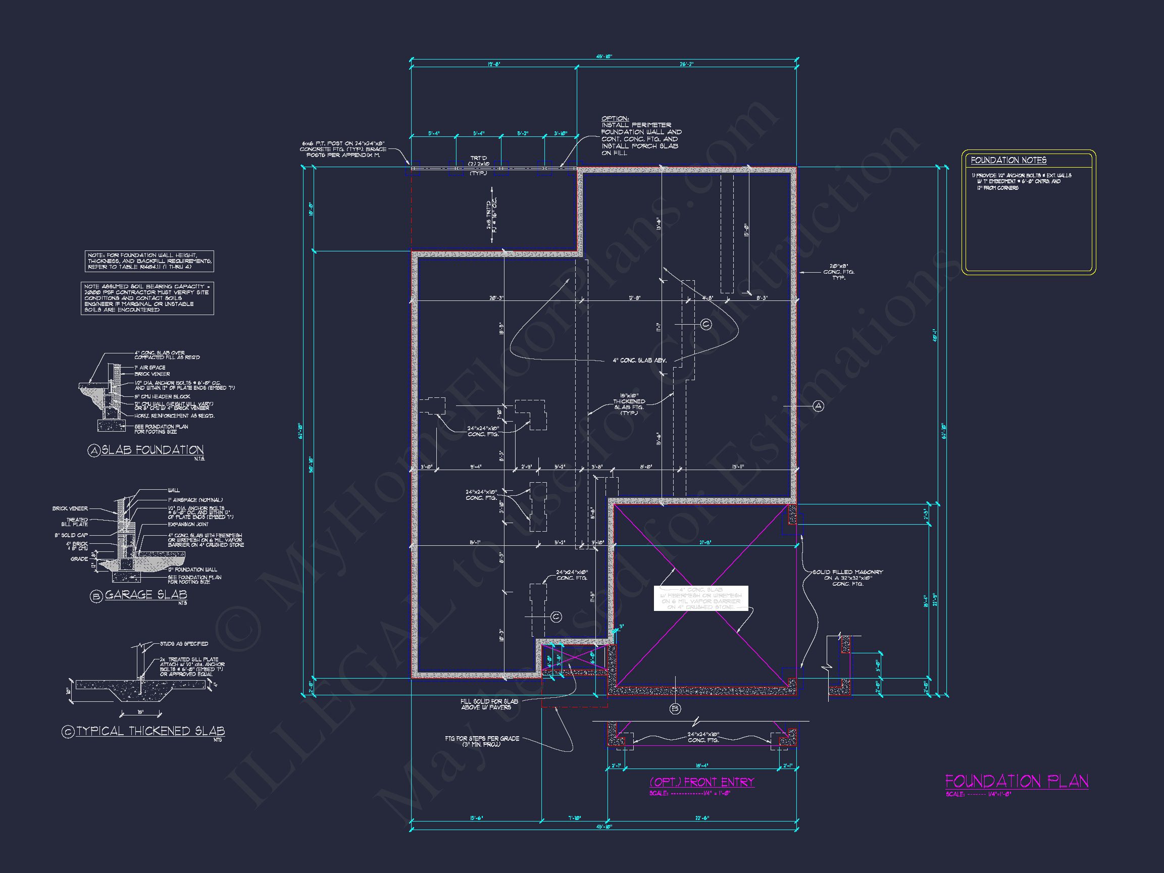 Modern CAD Home Plan with Basement & Outdoor Porches
