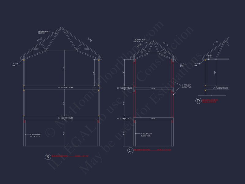 Modern Coastal Craftsman house Design with Detailed CAD Floor Plans