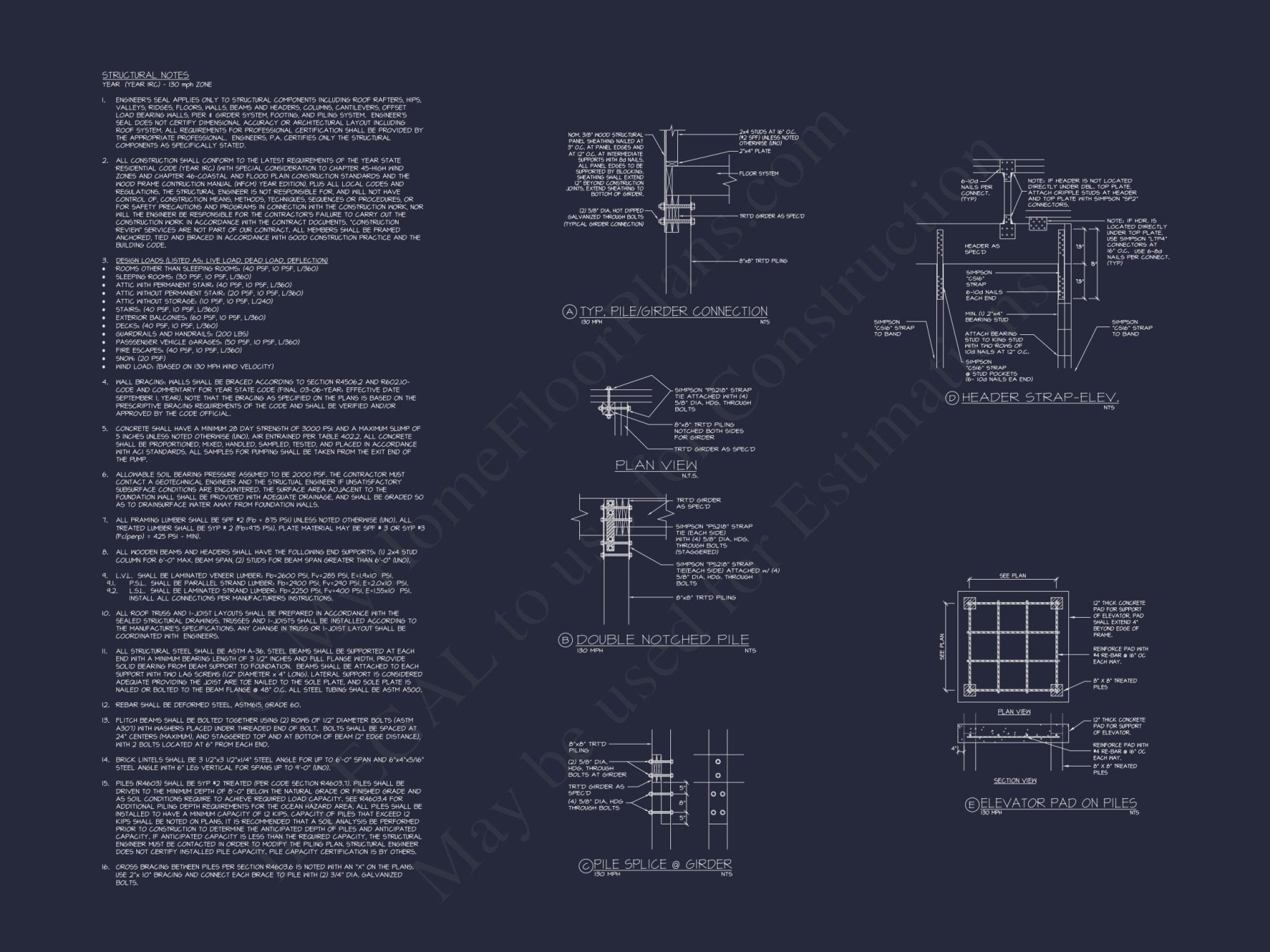 Modern Coastal house Floor Plan with Architectural Designs