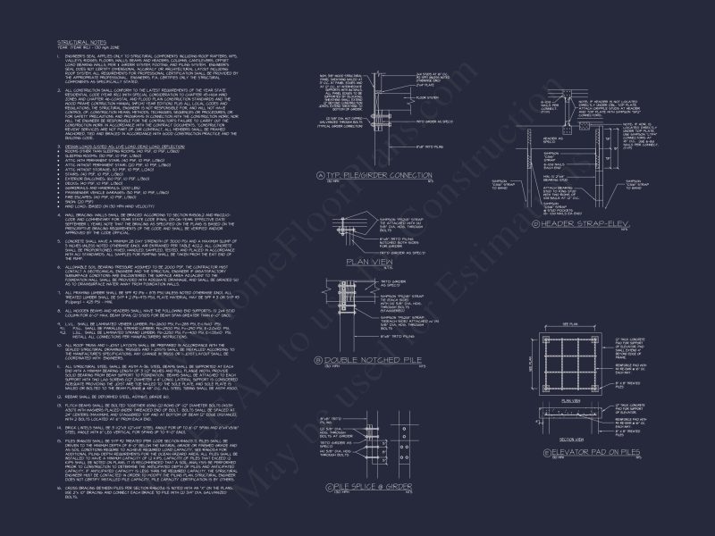 Modern Coastal house Floor Plan with Architectural Designs