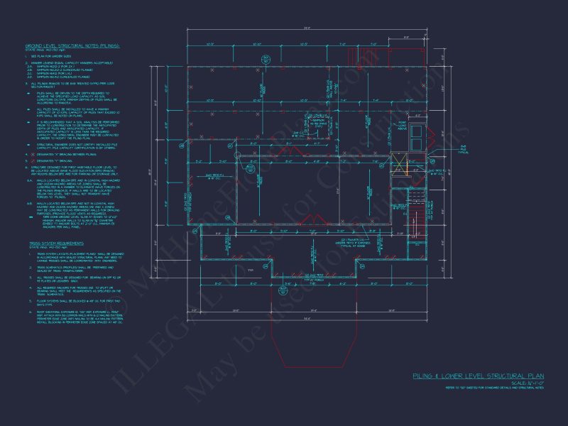 Modern Coastal house Plan: 2-Story CAD Blueprint with Elevator