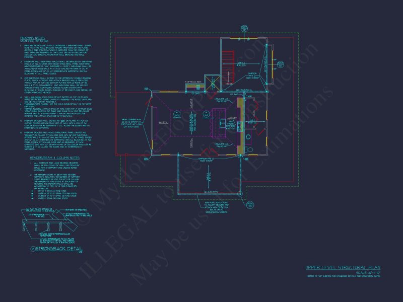 Modern Coastal house Plan: 2-Story CAD Blueprint with Elevator