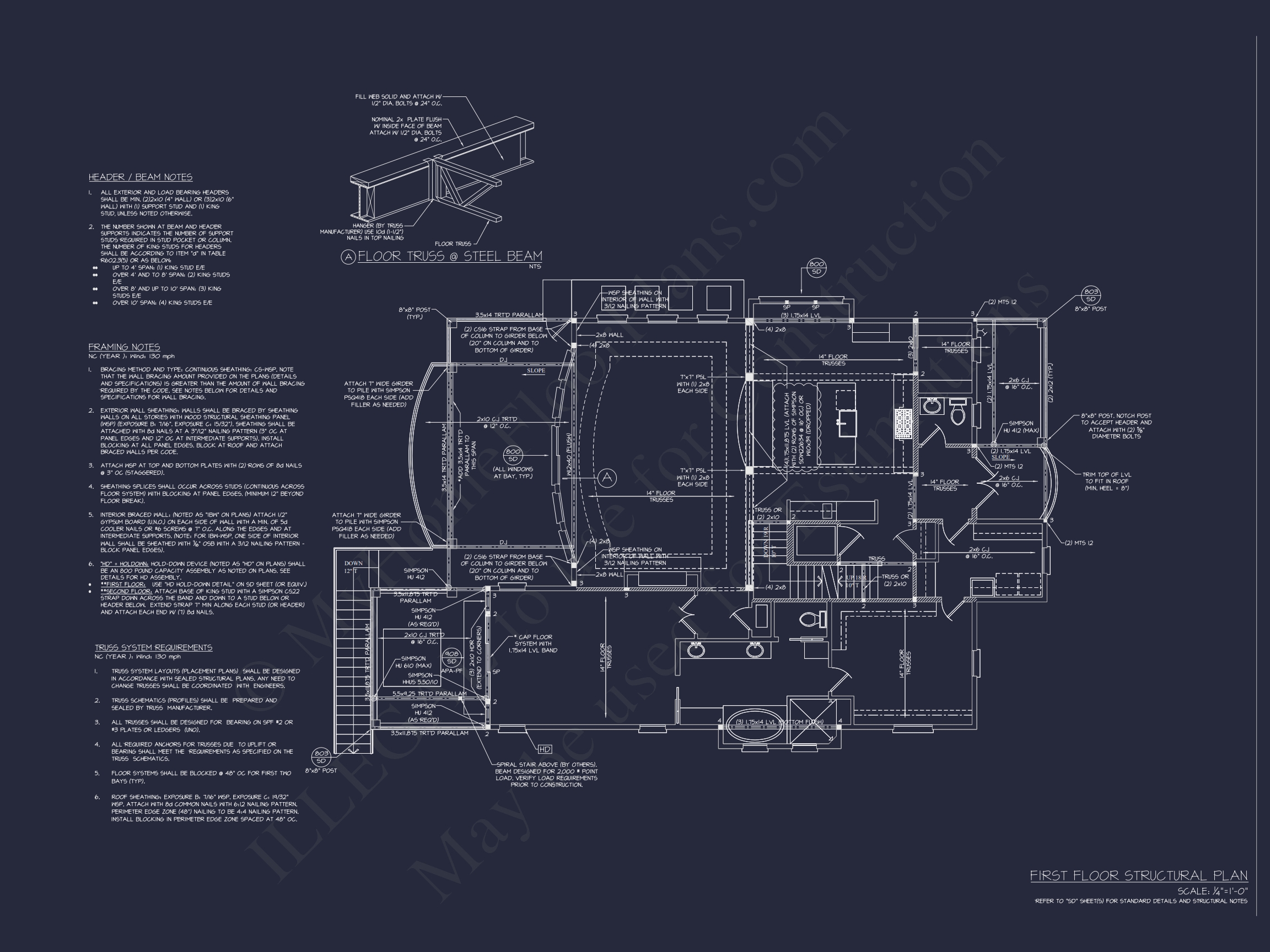 Modern Coastal Home Plan: 3 Floors,4 Beds,5+ Baths