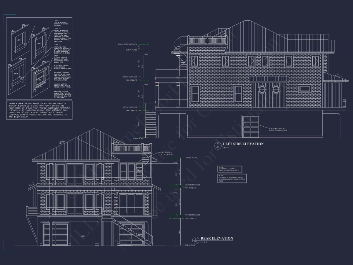 Modern Coastal house Plan: 3 Floors, 4 Beds, 5+ Baths