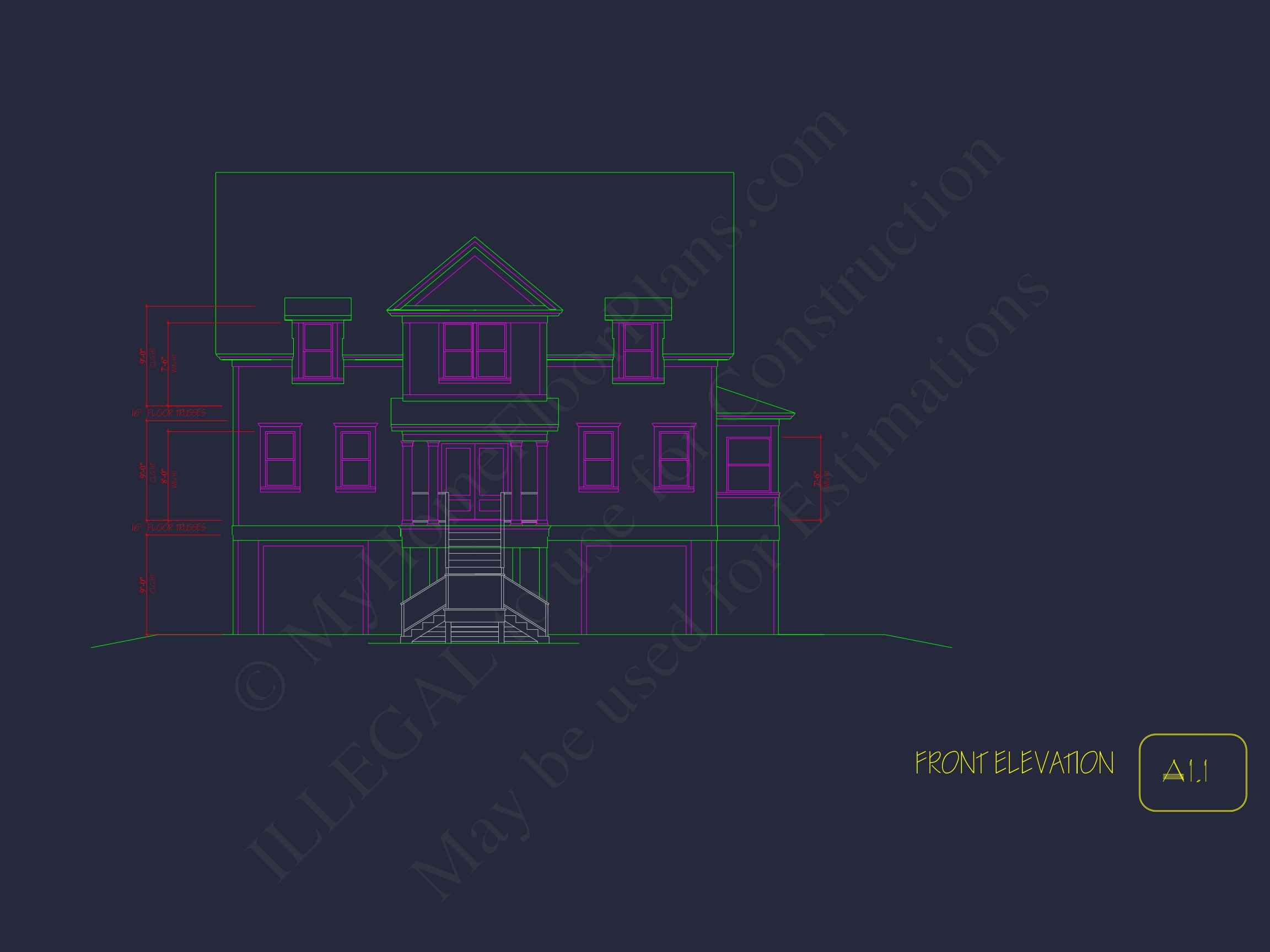 Modern Coastal Home Plan with 2 Floors,3 Bedrooms,& CAD Designs