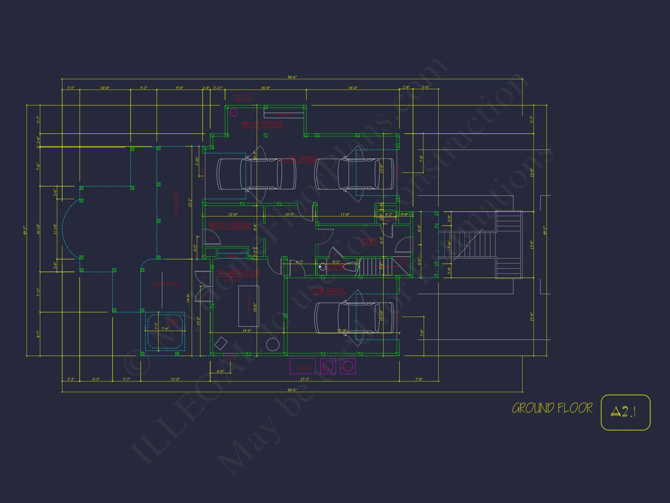 Modern Coastal Home Plan with 2 Floors,3 Bedrooms,& CAD Designs