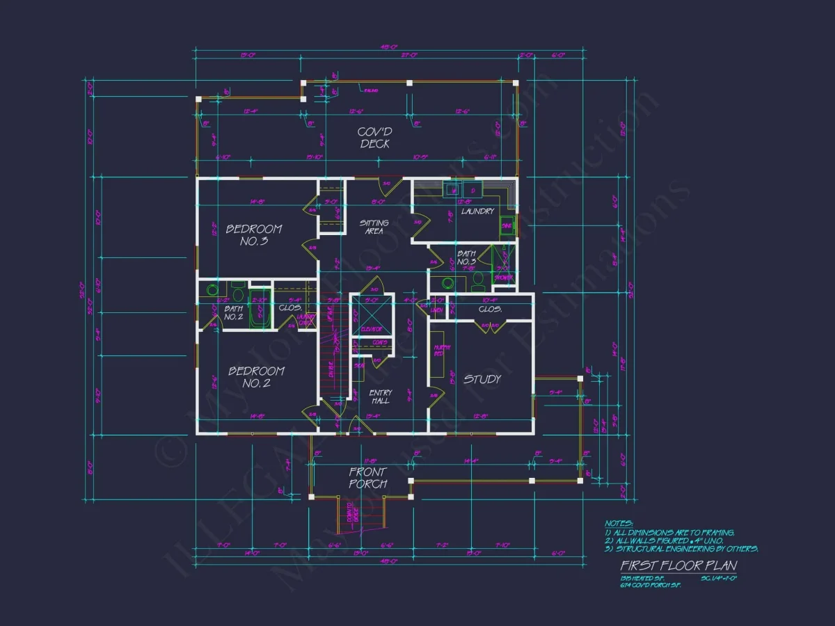 Modern Coastal house Plan with 3 Floors & CAD Designs