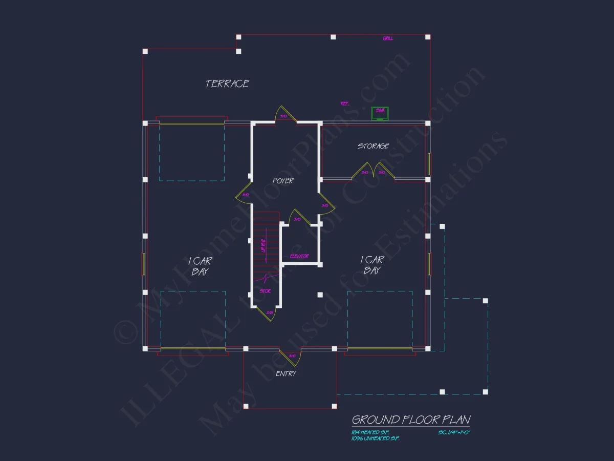 Modern Coastal house Plan with 3 Floors & CAD Designs