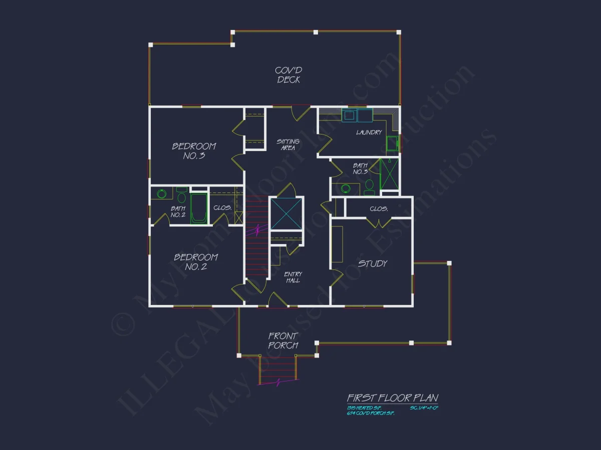 Modern Coastal house Plan with 3 Floors & CAD Designs