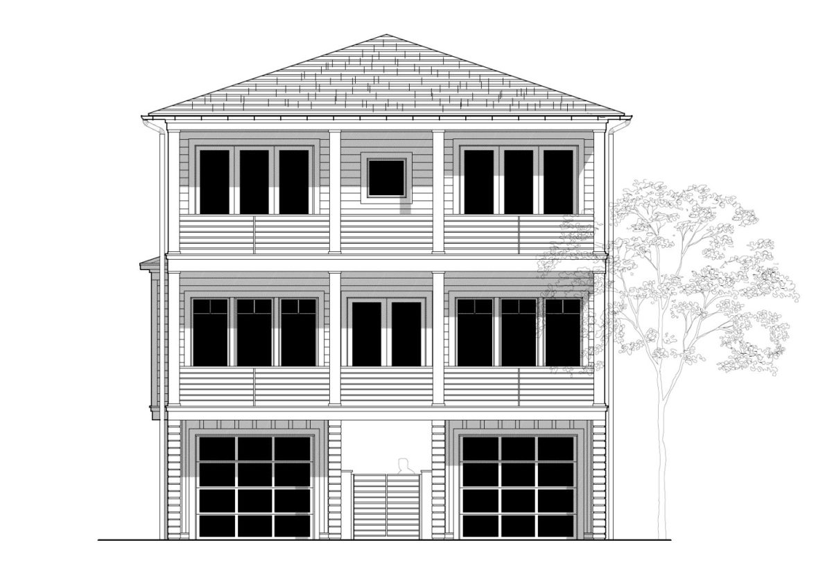 Modern Coastal house Plan with 3 Floors and CAD Designs
