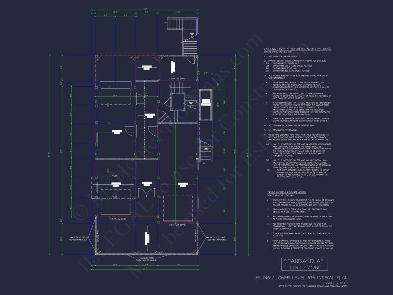 Modern Coastal house Plan with 3 Floors and CAD Designs