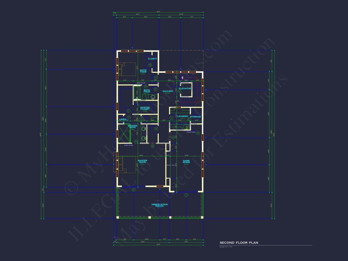 Modern Coastal house Plan with 3 Floors and CAD Designs