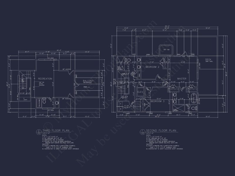 Modern Coastal house Plan with Architecturally Unique Blueprint Designs
