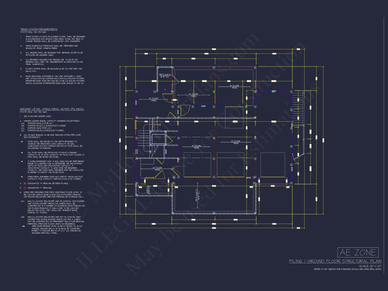 Modern Coastal house Plan with Blueprint Designs & CAD Files