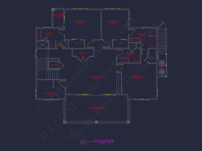 Modern Coastal house Plan with Blueprint Designs & CAD Files