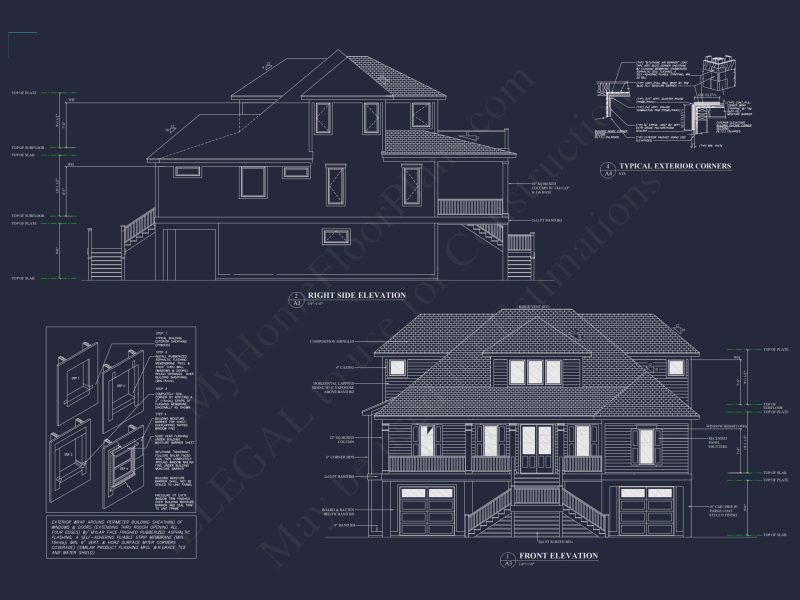 Modern Coastal house Plan with CAD-Designed Architectural Floors